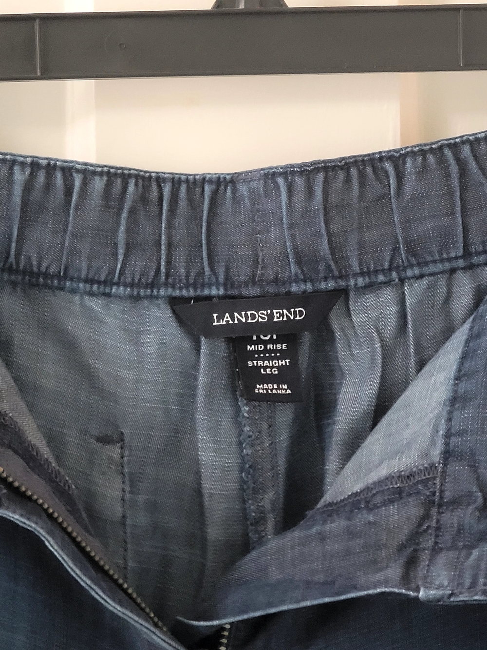 Lands' End Mid-Rise Straight Leg Jeans - Dark Indigo